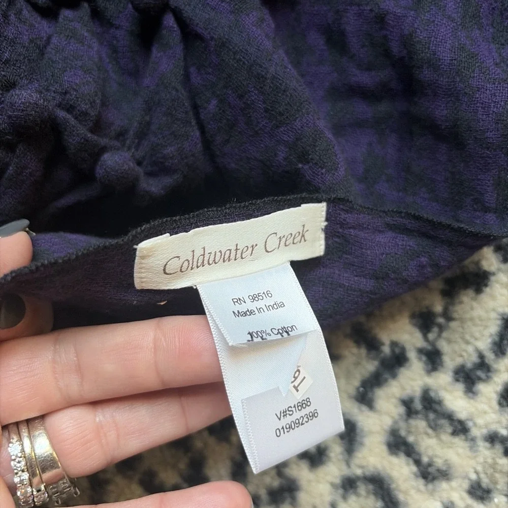Women Purple Textured Scarf Wrap Shawl |‎ Coldwater Creek Boho Style Lightweight